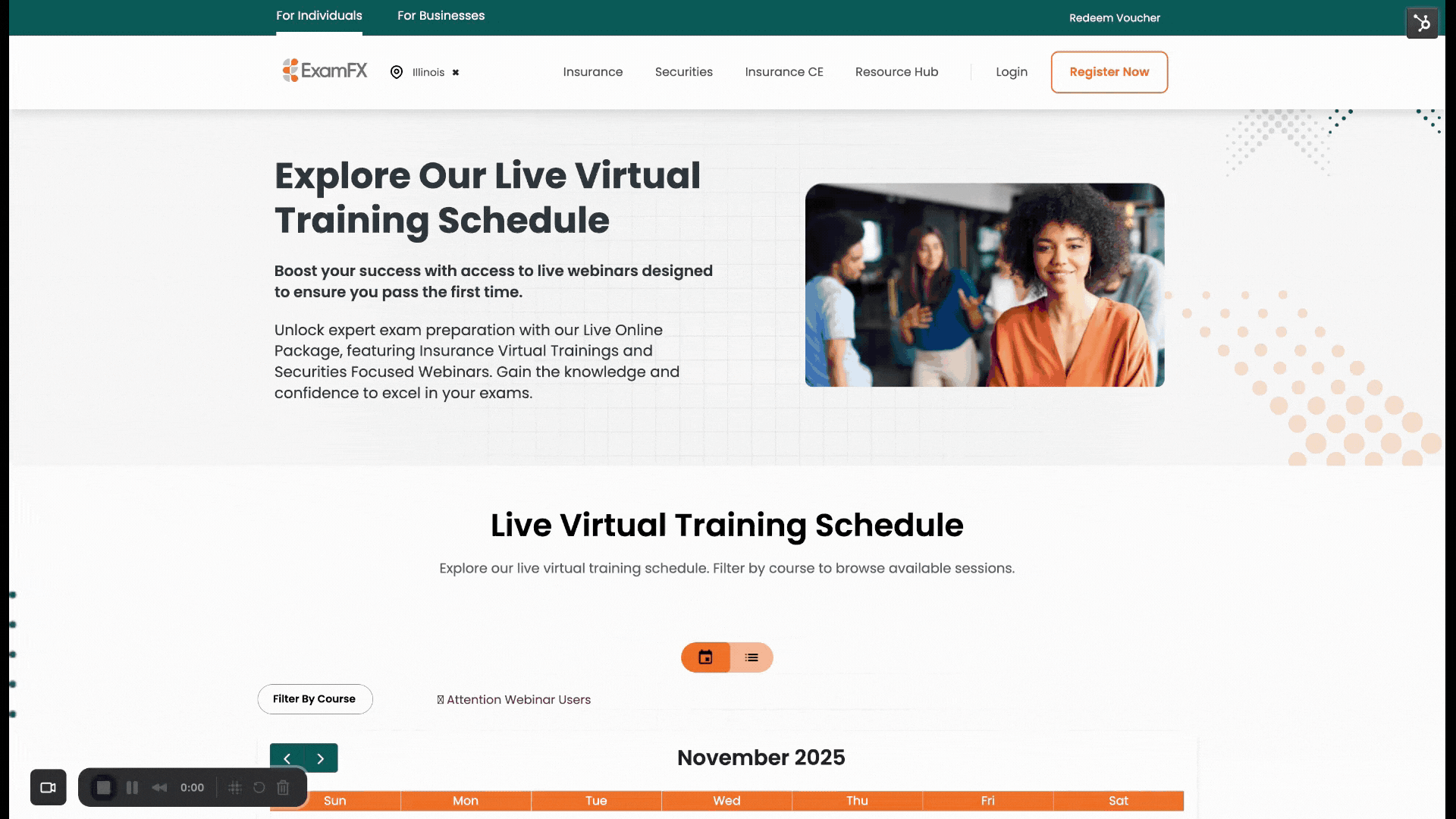 Live Webinar Schedule